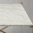 Thaddeus Metal Square Horn Marble Coffee Table Hand-Forged Living Sofa Center Tea Table