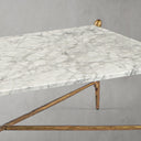 Thaddeus Metal Square Horn Marble Coffee Table Hand-Forged Living Sofa Center Tea Table