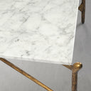 Thaddeus Metal Square Horn Marble Coffee Table Hand-Forged Living Sofa Center Tea Table