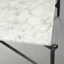 Thaddeus Metal Square Horn Marble Coffee Table Hand-Forged Living Sofa Center Tea Table