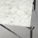 Thaddeus Metal Square Horn Marble Coffee Table Hand-Forged Living Sofa Center Tea Table