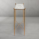 Thaddeus Metal Rectangle Horn Marble Console Table Hand-Forged Entryways Entrance Table