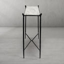 Thaddeus Metal Rectangle Horn Marble Console Table Hand-Forged Entryways Entrance Table