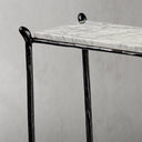 Thaddeus Metal Rectangle Horn Marble Console Table Hand-Forged Entryways Entrance Table