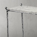 Thaddeus Metal Rectangle Horn Marble Console Table Hand-Forged Entryways Entrance Table