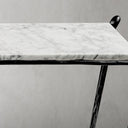 Thaddeus Metal Rectangle Horn Marble Console Table Hand-Forged Entryways Entrance Table