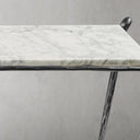 Thaddeus Metal Rectangle Horn Marble Console Table Hand-Forged Entryways Entrance Table