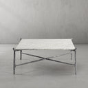 Thaddeus Metal Square Horn Marble Coffee Table Hand-Forged Living Sofa Center Tea Table