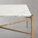 Thaddeus Metal Square Horn Marble Coffee Table Hand-Forged Living Sofa Center Tea Table