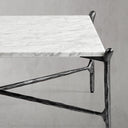 Thaddeus Metal Square Horn Marble Coffee Table Hand-Forged Living Sofa Center Tea Table