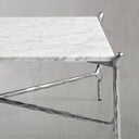 Thaddeus Metal Square Horn Marble Coffee Table Hand-Forged Living Sofa Center Tea Table