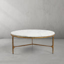 Vintage Forged Marble Round Coffee Table