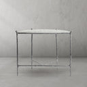 Thaddeus Metal Horn Semi-Circle Marble Console Table Hand-Forged Entryways Entrance Table