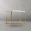 Thaddeus Metal Horn Semi-Circle Marble Console Table Hand-Forged Entryways Entrance Table