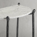 Thaddeus Metal Horn Semi-Circle Marble Console Table Hand-Forged Entryways Entrance Table