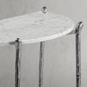 Thaddeus Metal Horn Semi-Circle Marble Console Table Hand-Forged Entryways Entrance Table