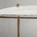 Thaddeus Metal Horn Semi-Circle Marble Console Table Hand-Forged Entryways Entrance Table