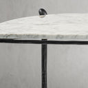 Thaddeus Metal Horn Semi-Circle Marble Console Table Hand-Forged Entryways Entrance Table
