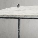 Thaddeus Metal Horn Semi-Circle Marble Console Table Hand-Forged Entryways Entrance Table