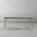 Thaddeus Metal Medieval Style Dining Table Hand-Forged Modern Kitchen Table