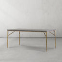 Thaddeus Metal Medieval Style Dining Table Hand-Forged Modern Kitchen Table