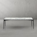Thaddeus Metal Rectangle Horn Marble Coffee Table Hand-Forged Living Sofa Center Tea Tablefee Table