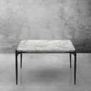Thaddeus Metal Rectangle Horn Marble Coffee Table Hand-Forged Living Sofa Center Tea Tablefee Table