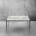Thaddeus Metal Rectangle Horn Marble Coffee Table Hand-Forged Living Sofa Center Tea Tablefee Table