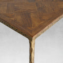 Thaddeus Metal Metal Frame Elm Wood Console Table Hand-Forged Entryways Entrance Table