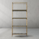 Thaddeus Metal White Marble Shelving Hand-Forged Shelving Units Storage Shelves