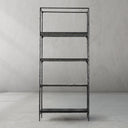 Thaddeus Metal White Marble Shelving Hand-Forged Shelving Units Storage Shelves