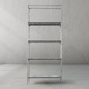 Thaddeus Metal White Marble Shelving Hand-Forged Shelving Units Storage Shelves