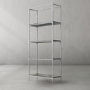 Thaddeus Metal White Marble Shelving Hand-Forged Shelving Units Storage Shelves