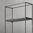 Thaddeus Metal White Marble Shelving Hand-Forged Shelving Units Storage Shelves