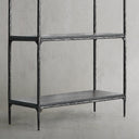 Thaddeus Metal White Marble Shelving Hand-Forged Shelving Units Storage Shelves