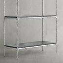Thaddeus Metal White Marble Shelving Hand-Forged Shelving Units Storage Shelves