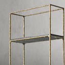 Thaddeus Metal White Marble Shelving Hand-Forged Shelving Units Storage Shelves
