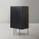 Vintage Forged Metal Frame Rattan Side Cabinet