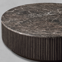Mulhollan Oak Wood Stone Top Round Coffee Table