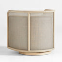 Cane Back Whitewash Swivel Accent Chair