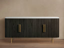 Finnley Sideboard Wood Stone Top Reeded Contemporary Artisanal Dining