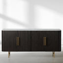 Finnley Wood Sideboard Marble Countertop Buffet Storage Rural Entryways Cabinet