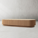 Mulhollan Oak Wood & Stone Coffee Table