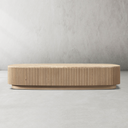 Mulhollan Oak Wood & Stone Coffee Table