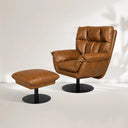 Deacon Microfiber Leather Swivel Recliner  & Ottoman