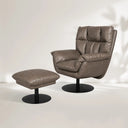 Deacon Microfiber Leather Swivel Recliner  & Ottoman