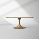 Saint Germain Solid Wood Dining Table with Steel Base