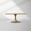 Saint Germain Solid Wood Dining Table with Steel Base