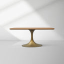 Saint Germain Solid Wood Dining Table with Steel Base