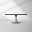 Saint Germain Solid Wood Dining Table with Steel Base